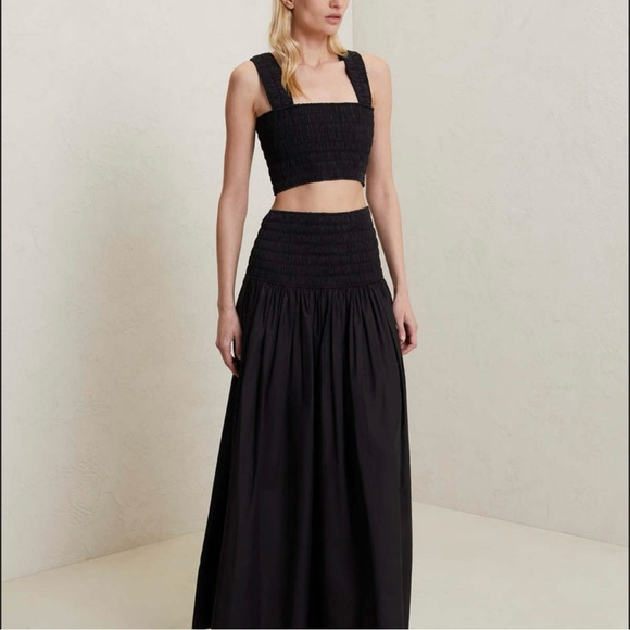 NWOT A.L.C. Cielo Smocked Racerback Cropped Tank Top in Black Size 4 - Picture 3 of 15